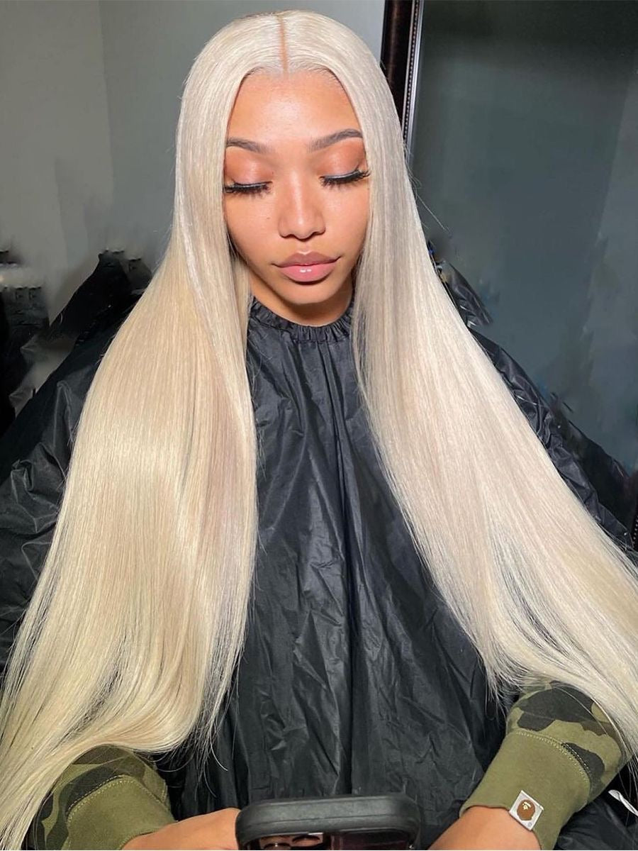 24-inch 6x6 HD Lace Wig – Straight Blonde, 100% Human Hair