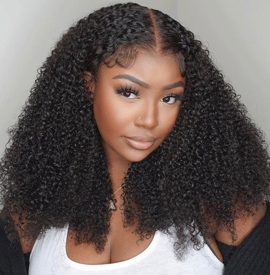 18-inch 6x6 HD Lace Glueless Wig – Kinky Curly, 100% Human Hair
