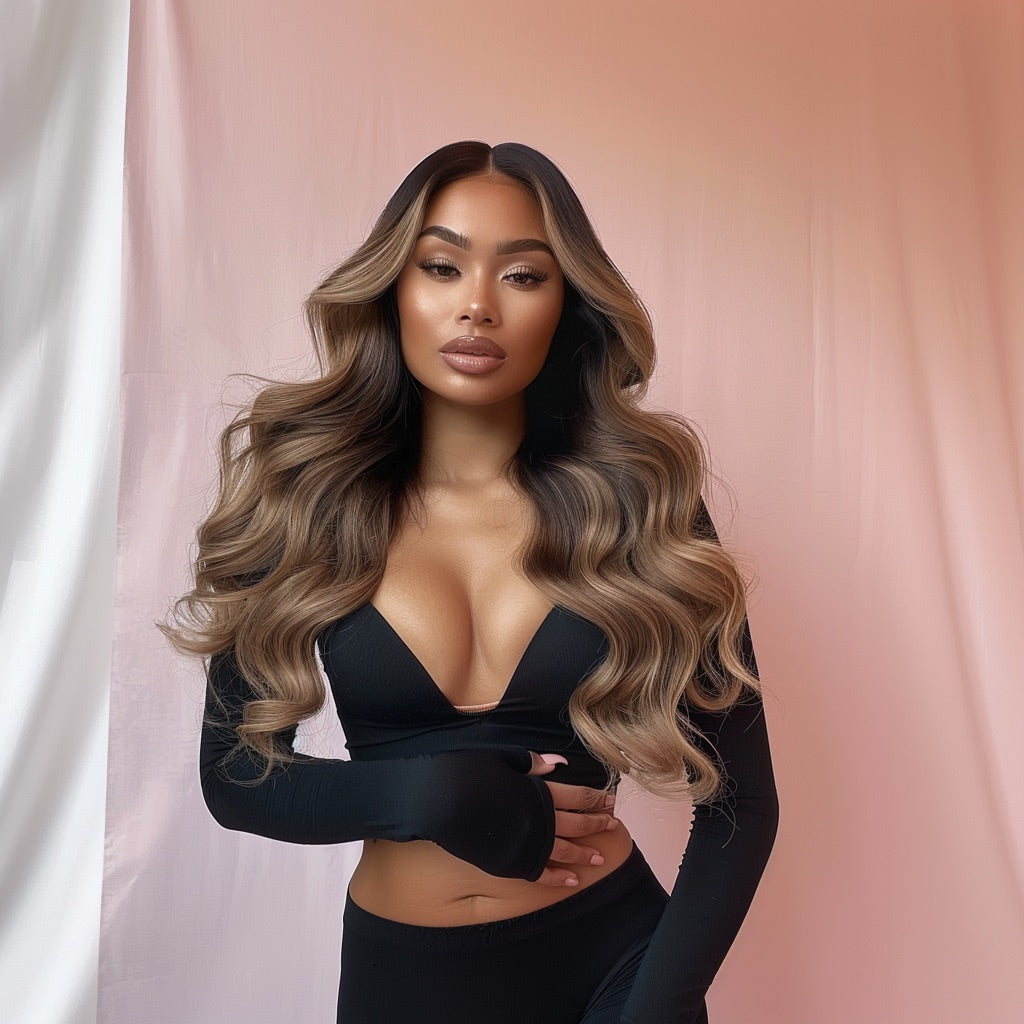 Warm Blonde Balayage 24” 13X4 Lace Front Wig - 250% Density