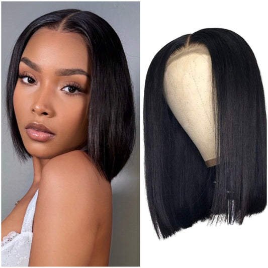 Straight Bob 13x6 HD Lace Front Wig – 250% Density, 100% Human Hair