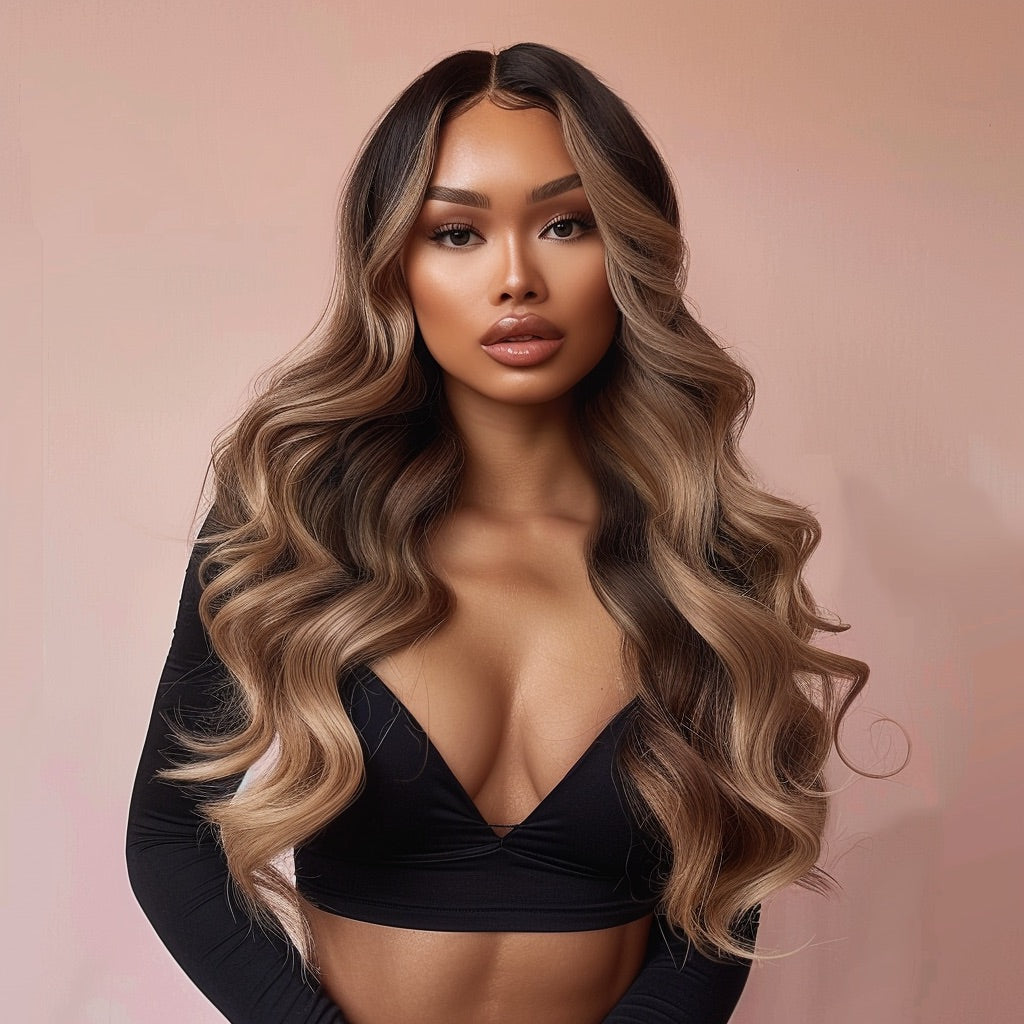 Warm Blonde Balayage 24” 13X4 Lace Front Wig - 250% Density