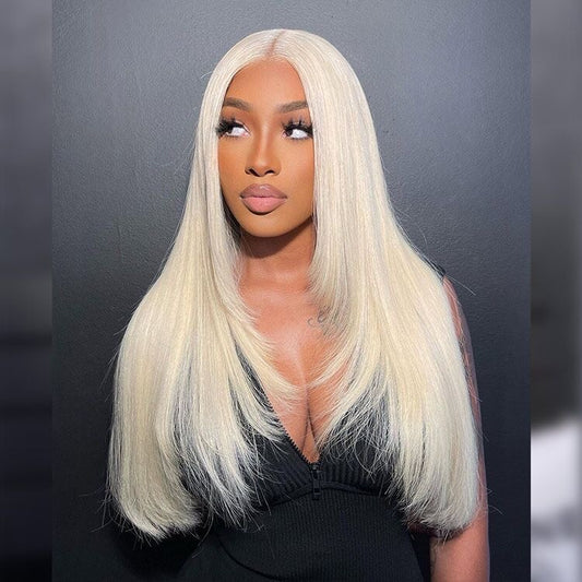 24-inch 6x6 HD Lace Wig – Straight Blonde, 100% Human Hair