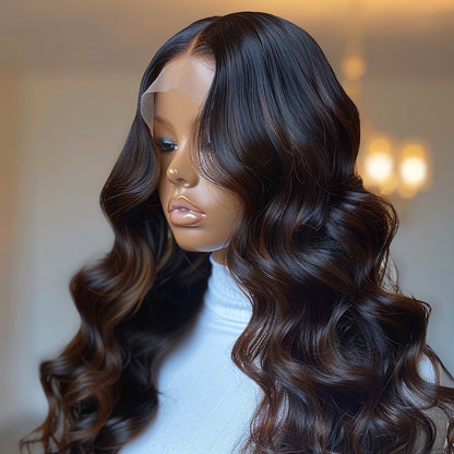 Warm Chocolate Highlighted 24-inch 13X4 HD Lace Front Wig 250% Density