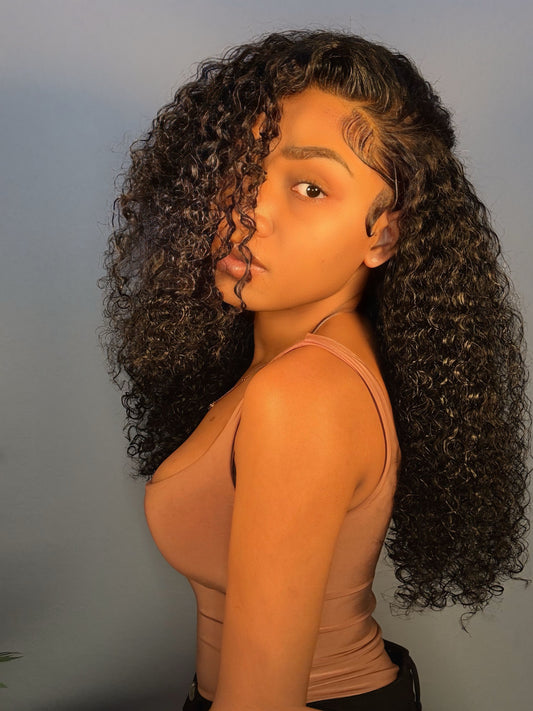 13X4 Transparent Lace Front Wigs Burmese Curl- 100% Human Hair