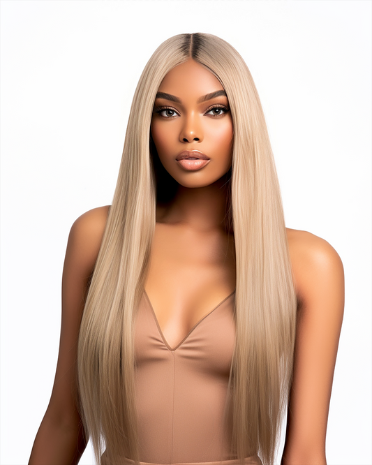 6X6 Lace Closure Blonde Straight Wig