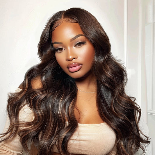 Warm Chocolate Highlighted 24-inch 13X4 HD Lace Front Wig 250% Density